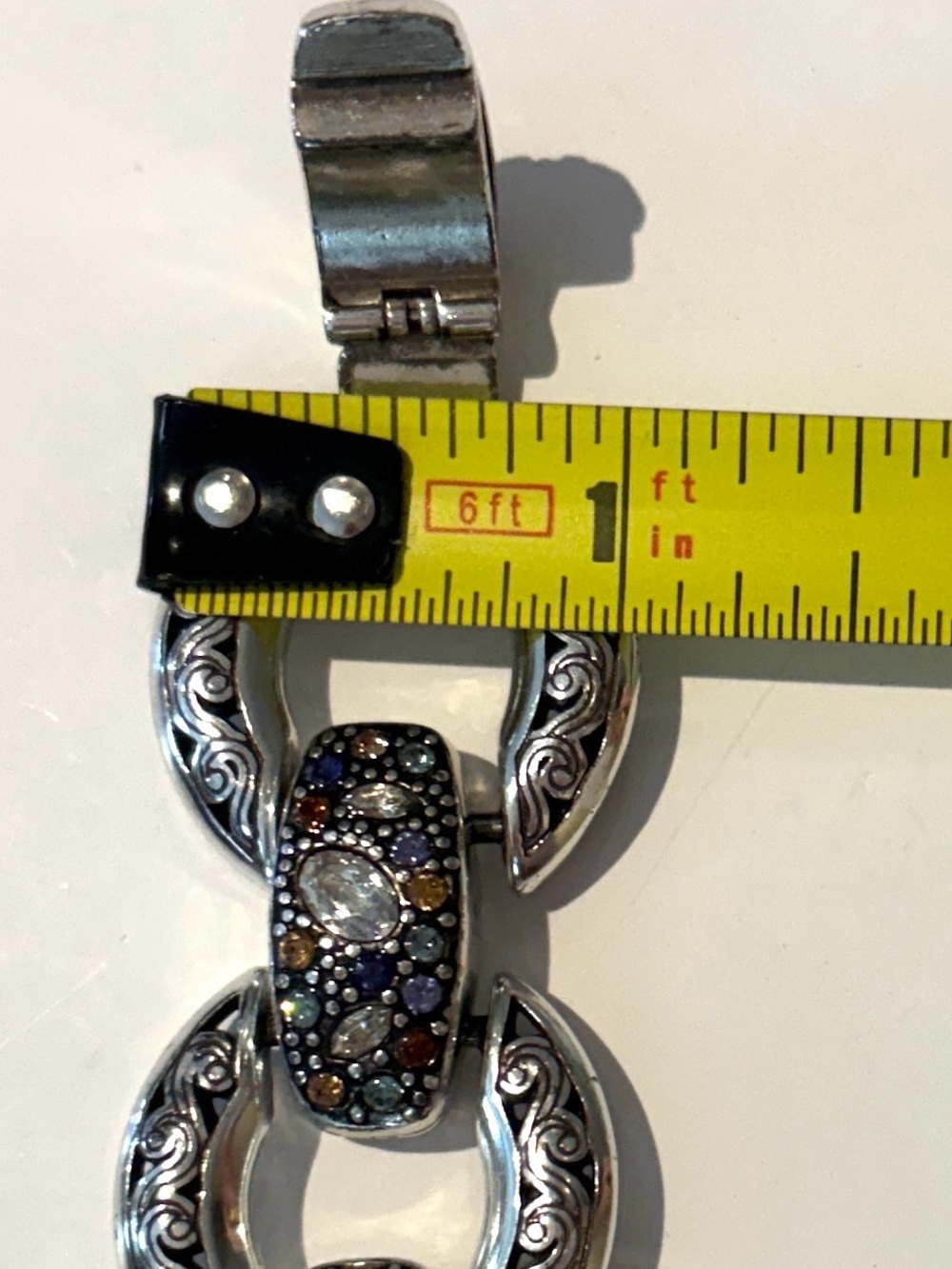 Brighton Jewelry Bracelet Crystal Voyage Chunky Link Bracelet Silver Crystals - Picture 11 of 13
